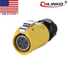 5 Pin Power Circular Industrial Connector Female Plug Outdoor Waterproof IP67 