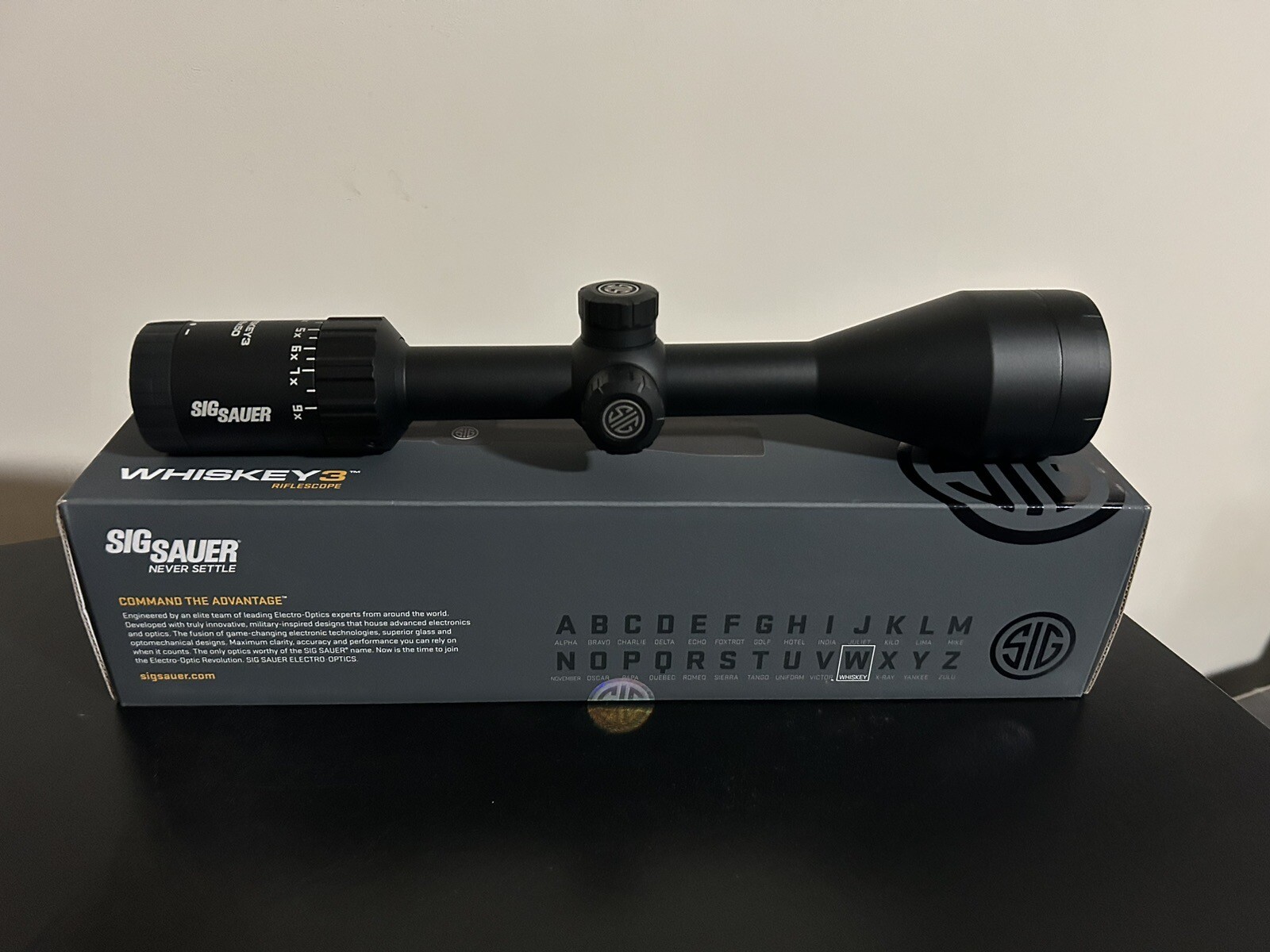 Sig Sauer WHISKEY3 Scope 39x50mm SFP BDC1 Quadplex Reticle SOW33203