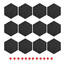 Memo Bulletin Boards Felt Board Tiles Dark Tiles Grey Navaris Hexagon Set of 12