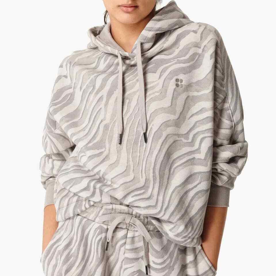 Sweaty Betty Essentials Hoodie Zebra Pullover Boxy Cropped