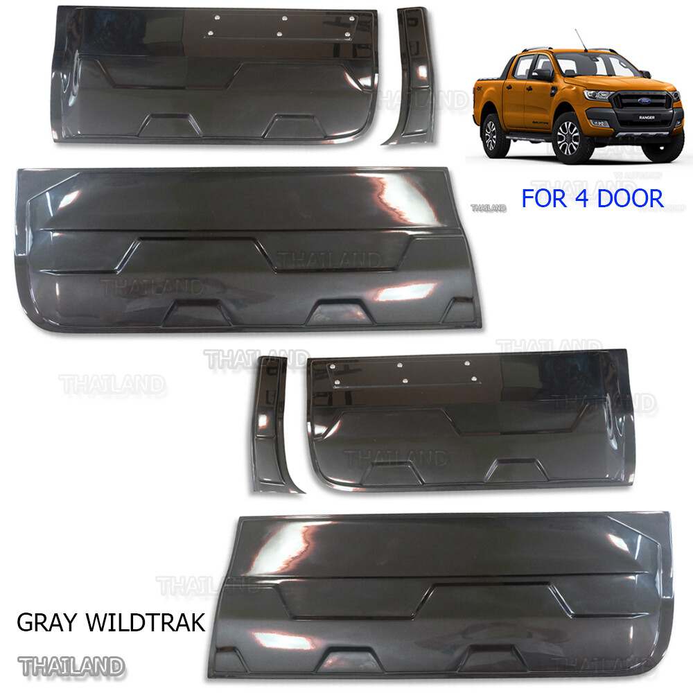 Body Cladding Side Door 4 Door Grey Wildtrak For 2012 15 2017 Ford Ranger T6 MK2