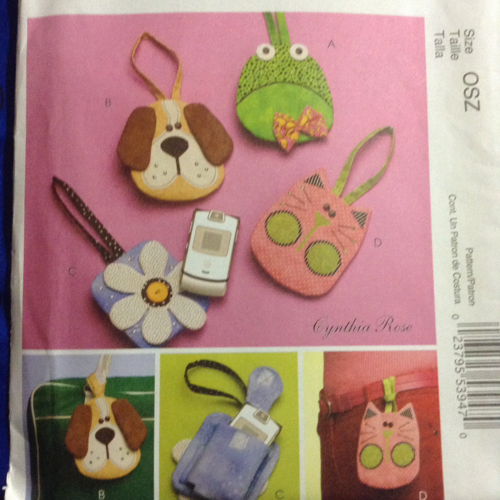 McCalls Crafts Pattern M5644, Cell Phone Cases, Frog, Puppy, Flower ...