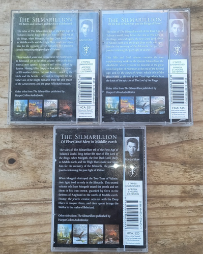 J.R.R. TOLKIEN "THE SILMARILLION" AUDIOBOOK CASSETTE MARTIN SHAW x 3 - Picture 2 of 2