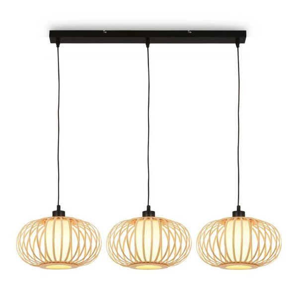 Briloner Pendelleuchte Bambus Natur Exkl. 3Xe27 Max.10W-image