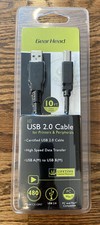 Gear Head 10FT USB 2.0 Printer Cable A Male to B Male Cable Black - New