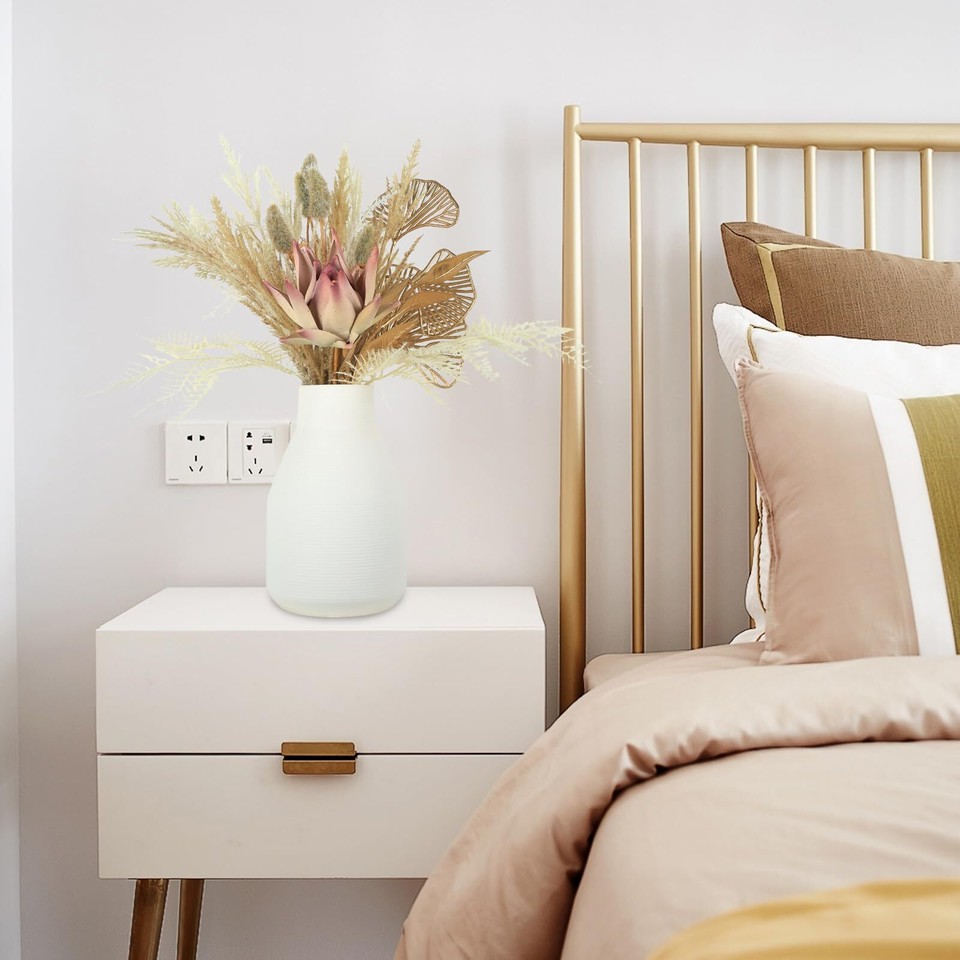 Ghrdopy 22Inch Fake Flowers with Vase Fake Plants and Flower Vase for