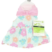 NEW PET SUPPLIES PLUS Dog Sundress Floral Butterfly Bow Colorful Size XS