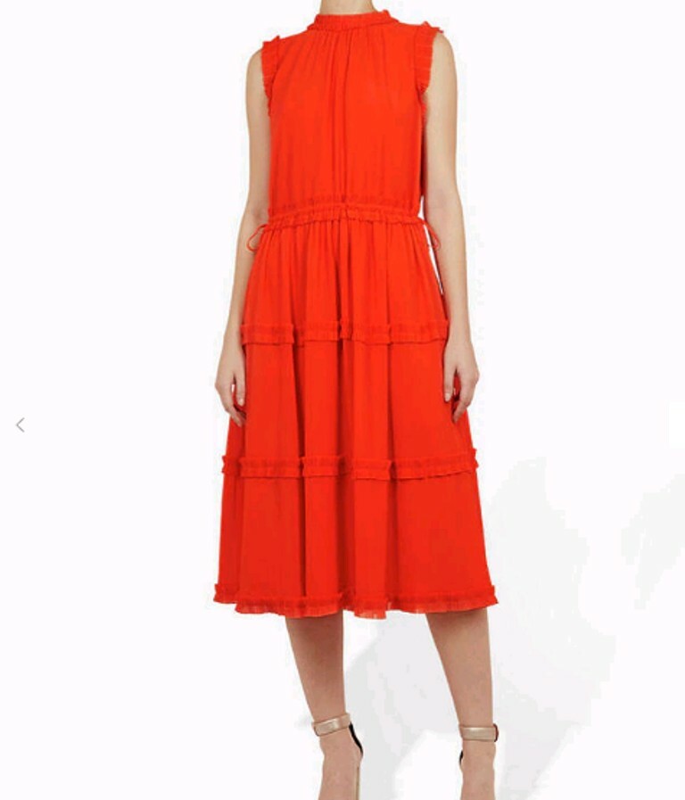 Ted Baker Sinita Tie Waist Midi Dress Size