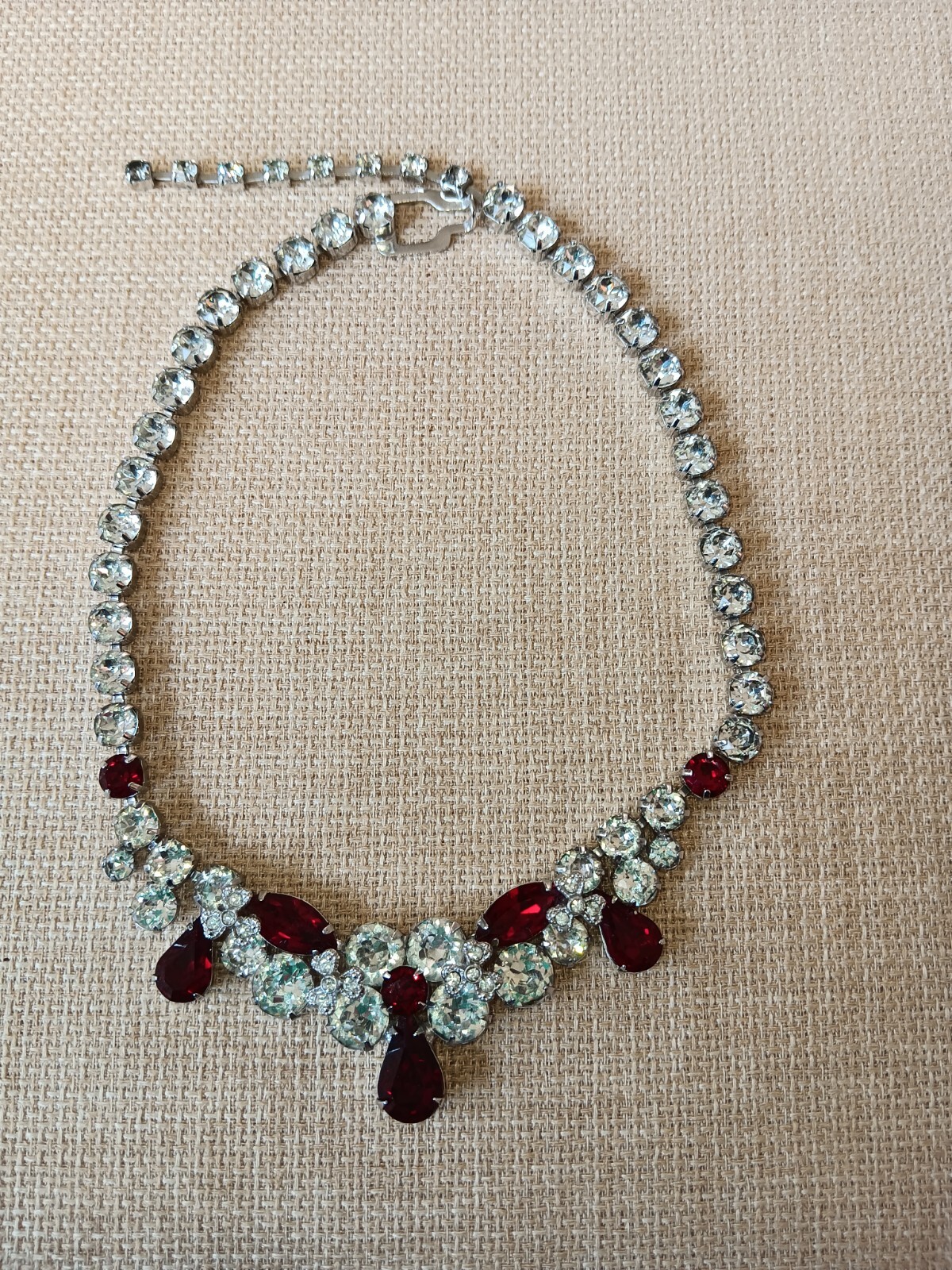 EISENBERG ICE RHINESTONE NECKLACE RED & CLEAR eBay