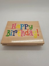 Pre-owned Rubber Stampede Wood-Mounted Rubber Stamp Happy Birthday 3003G A2