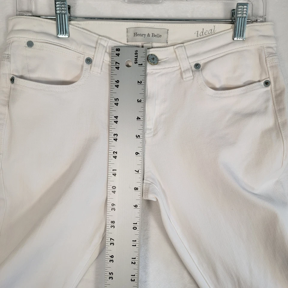 Jeans ajustados al tobillo ideales Henry & Belle en blanco, talla 28 Foto 4 de 4