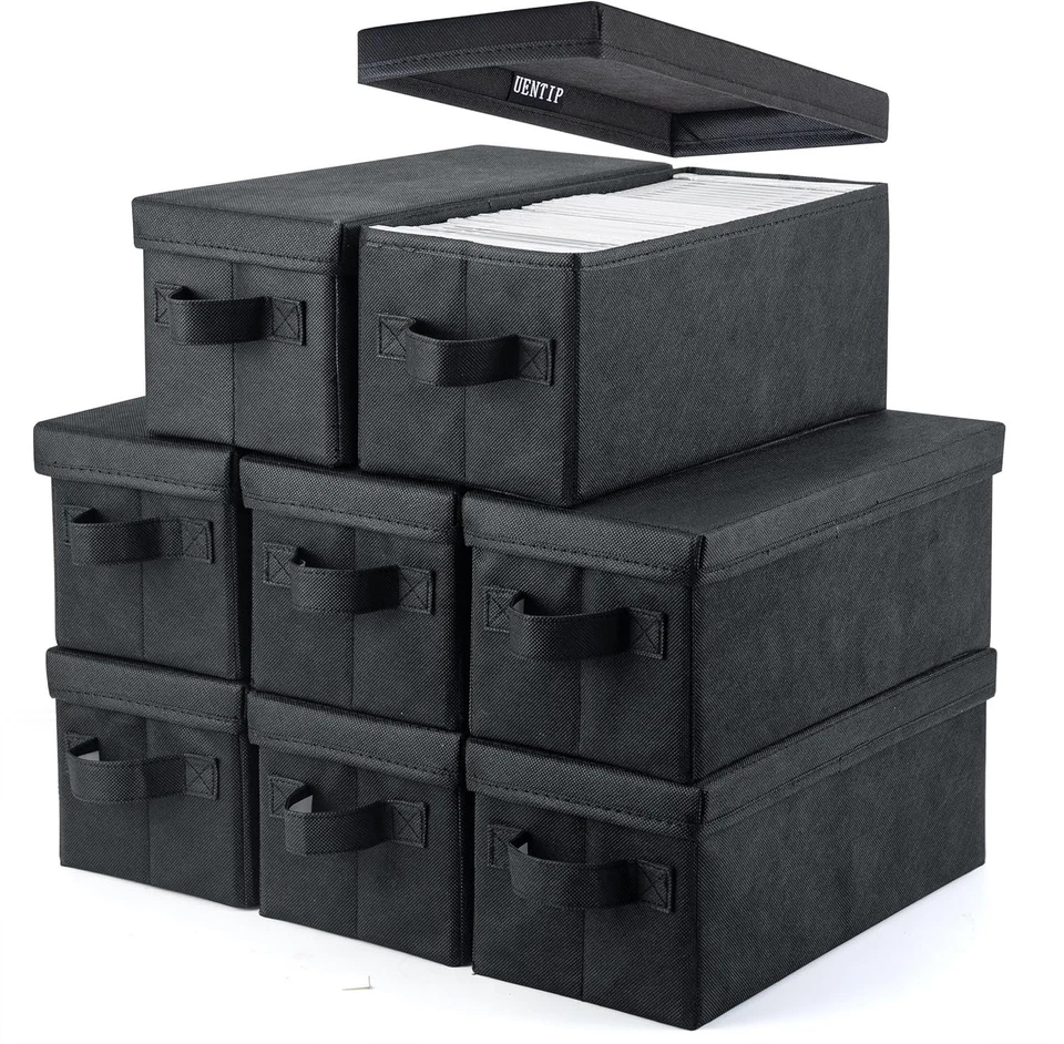 Solución portátil de almacenamiento de CD negro - Paquete de 8, no necesita montaje, se apila de forma segura Foto 3 de 4