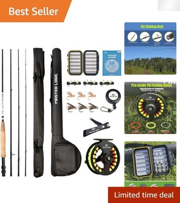 Comprehensive 5/6WT Fly Fishing Combo - 9FT Rod and Aluminum Reel with Flies