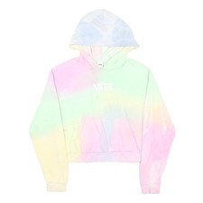 VANS Womens Pastel Tie Dye Hoodie S Cropped Pullover Casual Graphic