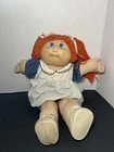 Vintage Cabbage Patch Kids Doll With Long Red Yarn Hair, Blue Eyes, Dress- Flaws
