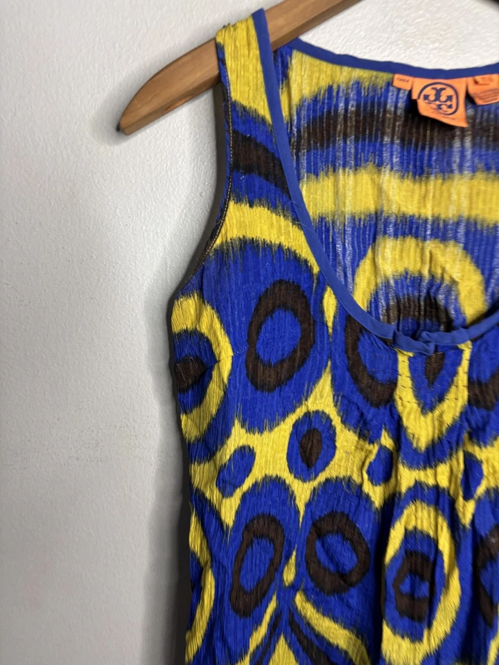Tory Burch Tank Top Womens 4 Ikat Print Silk Sleeveless Boho Blouse Shirt 6482 - Image 2 of 4