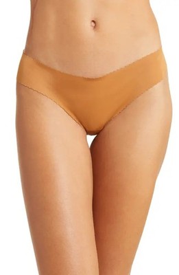 NUDE BARRE Low Rise Seamless Thong Panties Almond Joy Color XL $29 NWT