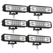 Pcs 6 Inch LED Spot Flood Combo Bar Slim 10000LM 12V/2V 60W Driving Fog 4