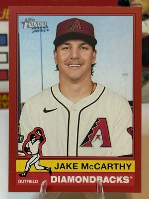 2025 Topps Heritage Red Border #473 Jake McCarthy Diamnondbacks