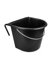 Mangiatoia da 15 l con gancio e maniglia Nero cavallo scuderia BOX