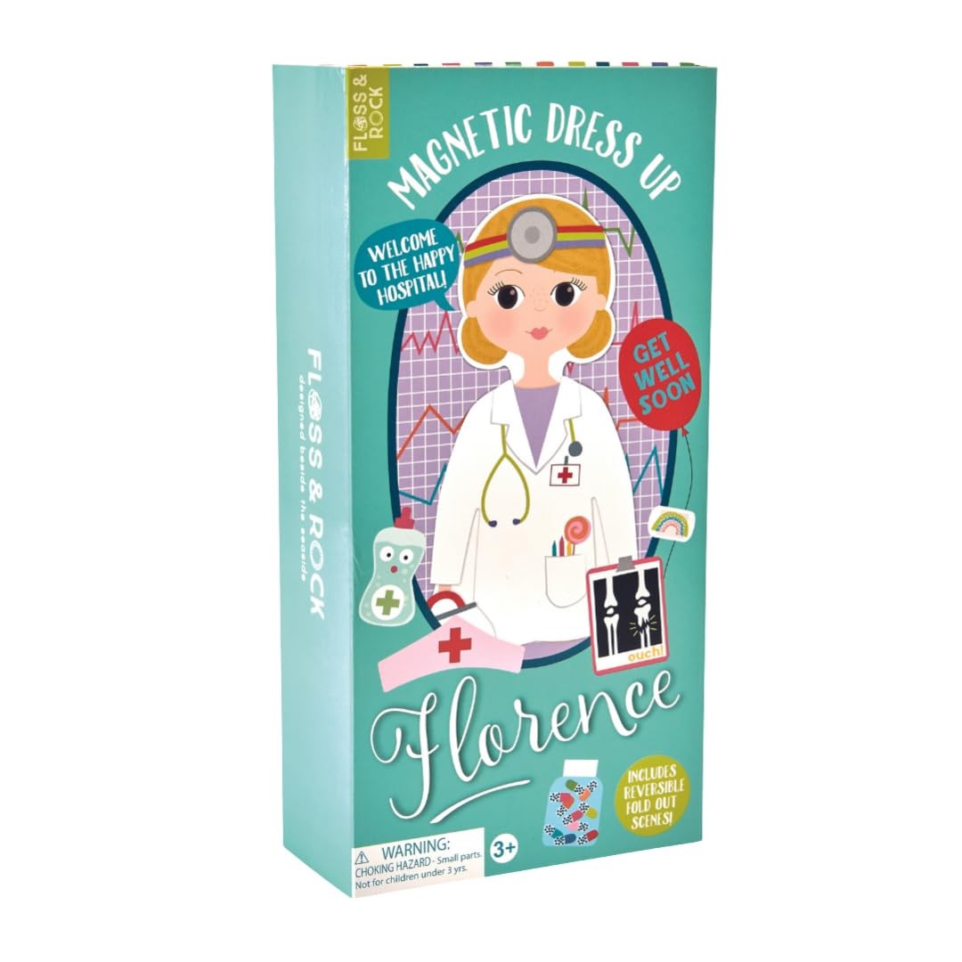 Floss and Rock 44P6442 Florence Wooden Magnetic Dress Up Doll, 9.25-inch Height