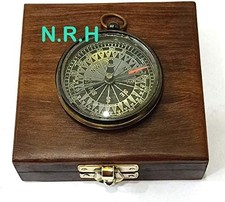Antique Vintage Nautical Gift compass With Wooden Box