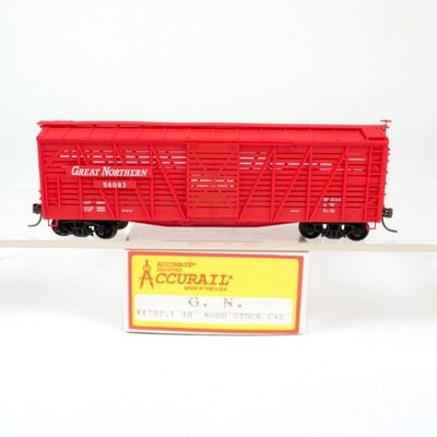 Accurail HO Scale Great Northern GN #56083 40' Wood Stock Car Kit Built 4702.1
