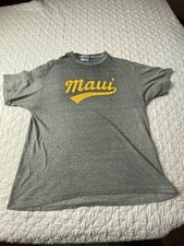 Vintage 70 s Maui Graphic Tee single Stitch Grey Cotton XL