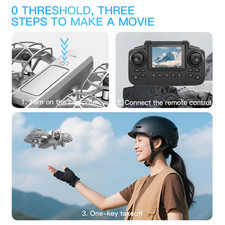 KF600 Mini RC Drone 4K HD Camera Optical Flow FPV Quadcopter LED Stunt Toy Kids