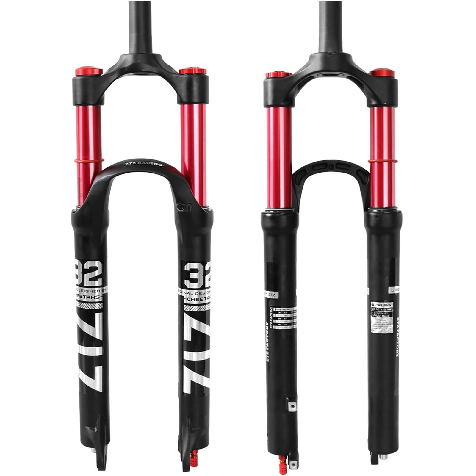 ZTZ 26/27.5/29 inch MTB Dual Air Suspension Fork, for XC/AM Mountain Bike QR 9mm