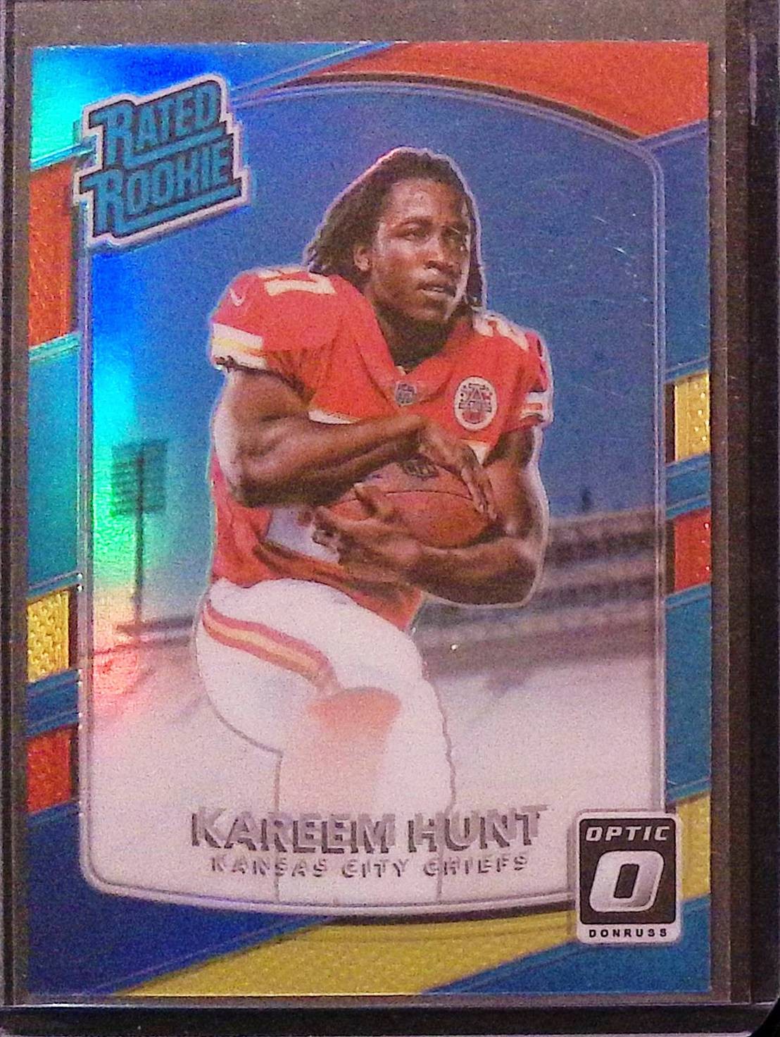 2017 Donruss Optic #182 Kareem Hunt Red and Yellow