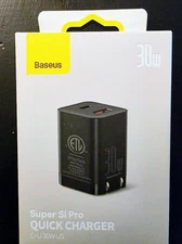 Baseus 30W Dual Port USB C PD Charger Block, Foldable PPS GaN Power Adapter