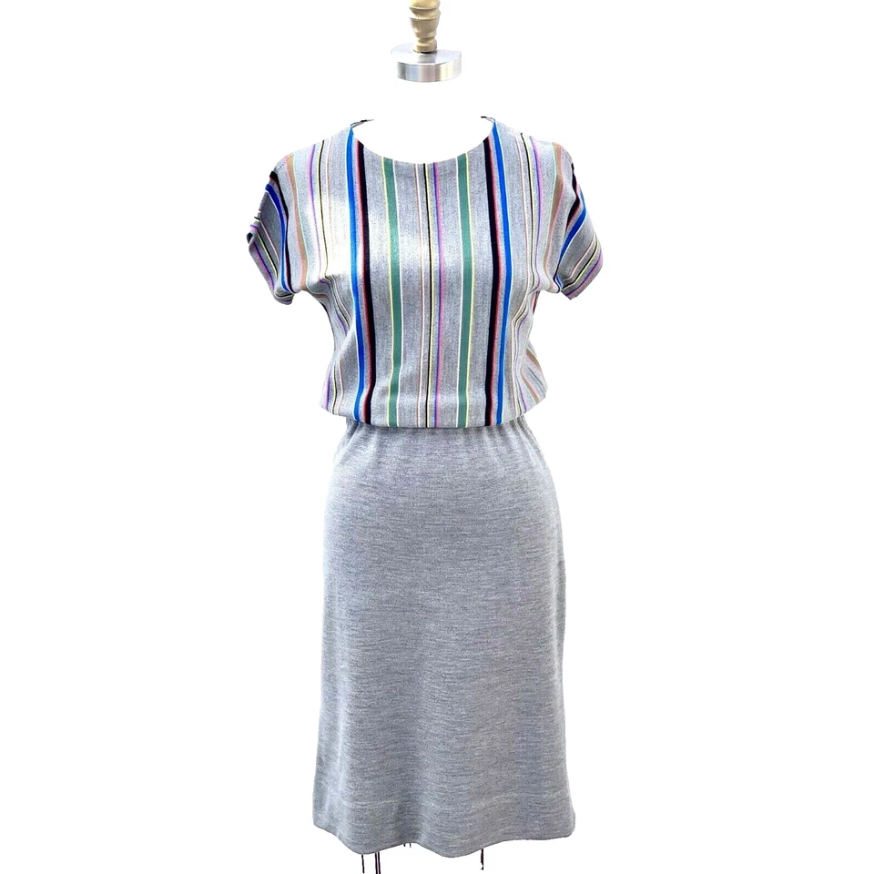 De Colección Años 50 Goldworm Lana Tejido Vaina Vestido Traje Italia Hecho a Mano S 38 Busto Foto 3 de 4