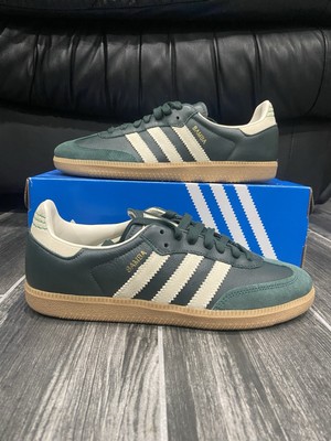 Adidas Samba OG Shadow Green Cream White Gold Metallic - ID1483 - Men s 9