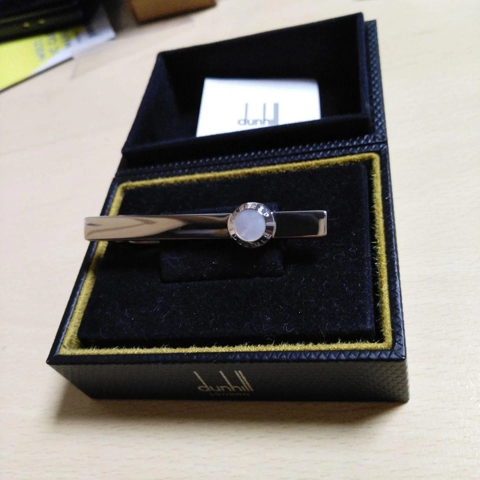 dunhill 925 Silver Tie Clip with White Shell and Mother-of-Pearl Men's Jewelry - Image 2 of 4
