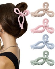 4 PCS Bow Hair Clips for Women Bow Claw Clip 5" Large Hair Claw Clips for Thick