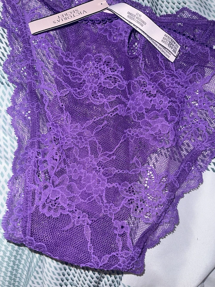 Victoria's Secret Purple Sexy Lace CheekyUnderwear Panty Size M - Image 4 of 4