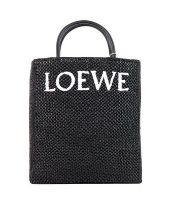 Loewe A4 Tote Bag Tasche Raffia Schwarz 28x32cm Neuwertig
