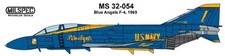 CALCOMANÍAS LEVA (AKA) MILSPEC, MS 32-054, ESCALA 1/32, F-4J, BLUE ANGELS