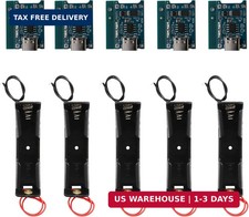 5 Pack TP4056 18650 Lithium Battery Charger Module+ 5 Pcs Battery Holder, Type-C