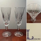 Vintage Set of 2 WATERFORD CRYSTAL Lismore Champagne Flutes Wine Glasses IRELAND