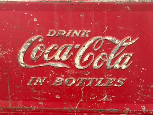 Vintage Coca-Cola Metal Cooler Drink w/bottle opener 16x12x17" 50s Memorabilia
