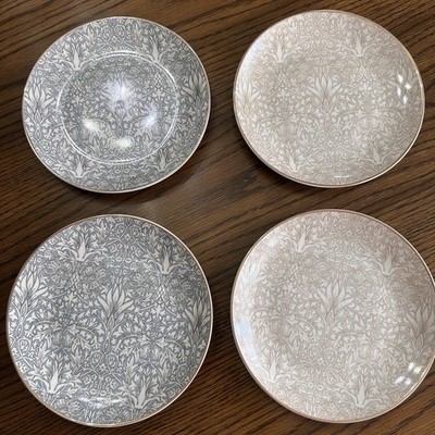 NEW! William Morris & Co SNAKESHEAD Appetizer Salad Plates 6.5'' Set of 4 - CHIC!