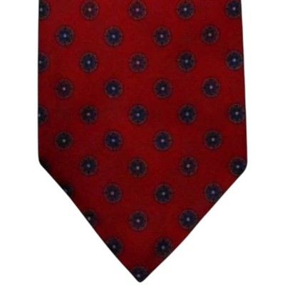 Vintage Robert Talbott Silk Necktie Men's Red Medallion Designer Tie EUC