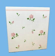 Vintage Andre Richard Tissue Box Cover Pink Rose Floral Square Plastic Japan