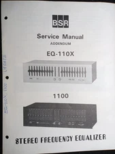 BSR EQ-110X EQ-1100 Equalizer Service Manual Original