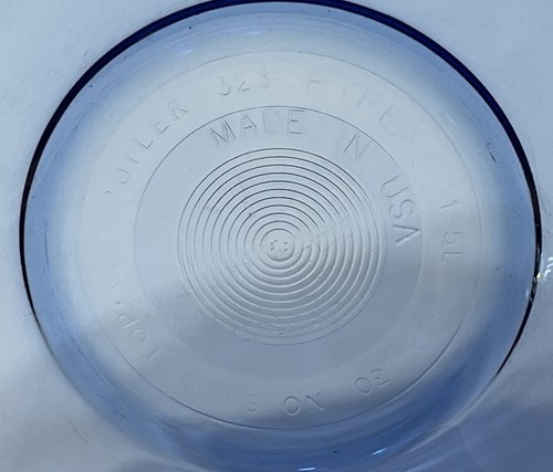 Pyrex 323 Cobalt Blue Glass Rimmed Mixing Bowl 8 1/2" 1.5L Made In USA - Picture 10 of 12