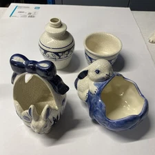 dedham pottery bunny The Potting Shed Lot Of 4  