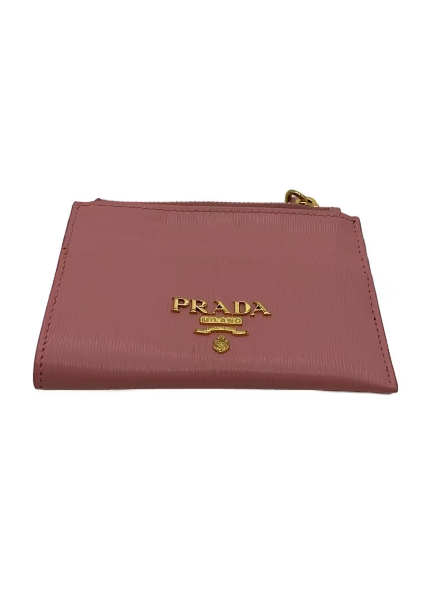 PRADA Women's Leather Card Case, Pink, Solid Color, 1MC026