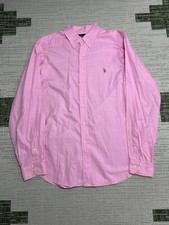 Ralph Lauren Dress Shirt Mens 16.5 Pink Cotton Classic Fit Button Down Formal
